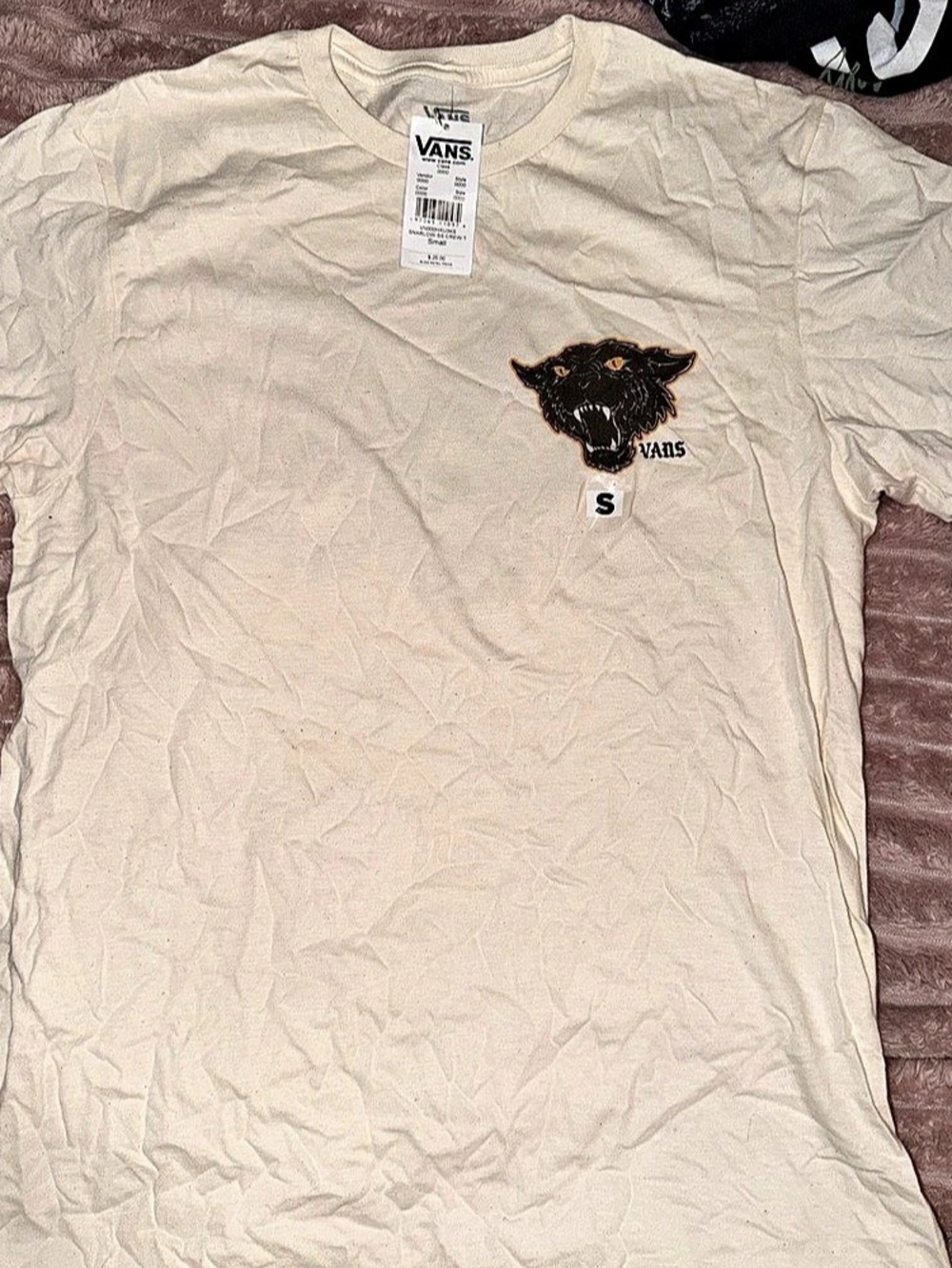 Vans SNA RLOWR SS CREW T Graphic Short Sleeve Tee Cream Small NWT